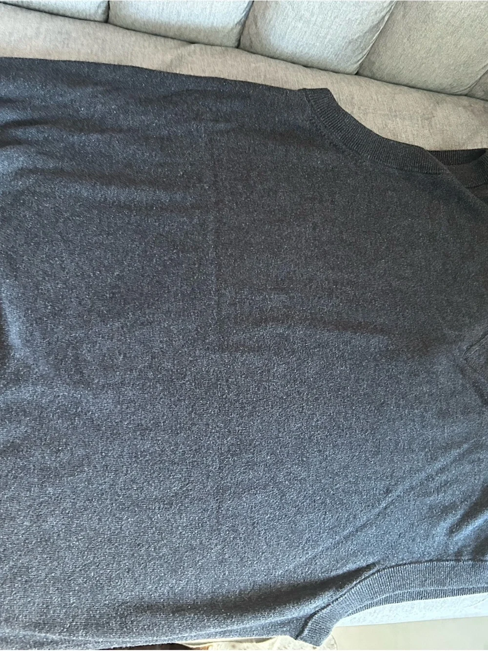 Lacoste Men's V-Neck Sweater Vest in Charcoal Gray L